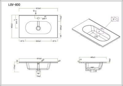 Тумба с умывальником BelBagno Etna-800-2C-SO-BL-P + LOV-800-LVB