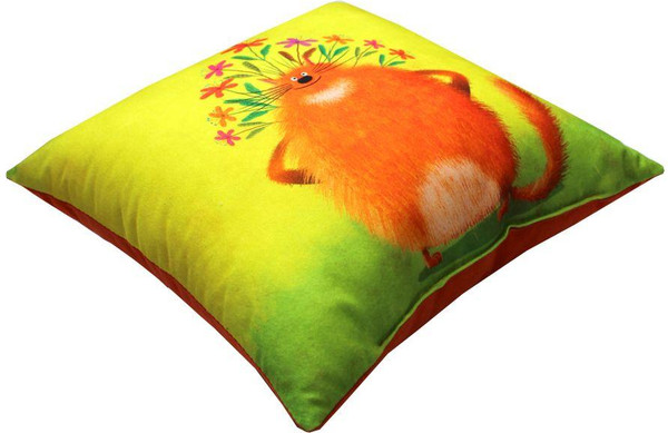 Изображение товара Подушка декоративная MATEX Kotoklism line. Огромный с букетом / 52-098 (лимонный/оранжевый/лососевый)