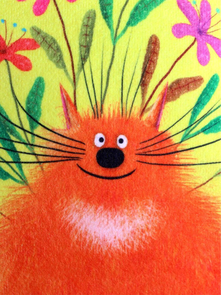 Изображение товара Подушка декоративная MATEX Kotoklism line. Огромный с букетом / 52-098 (лимонный/оранжевый/лососевый)