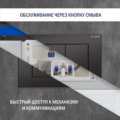 Унитаз подвесной с инсталляцией Lauter Sulzdorf (черный с микролифтом и кнопкой смыва 219704J черный)