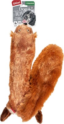 Игрушка для собак Gigwi Plush Frie Шкурка белки с пищалкой 75012