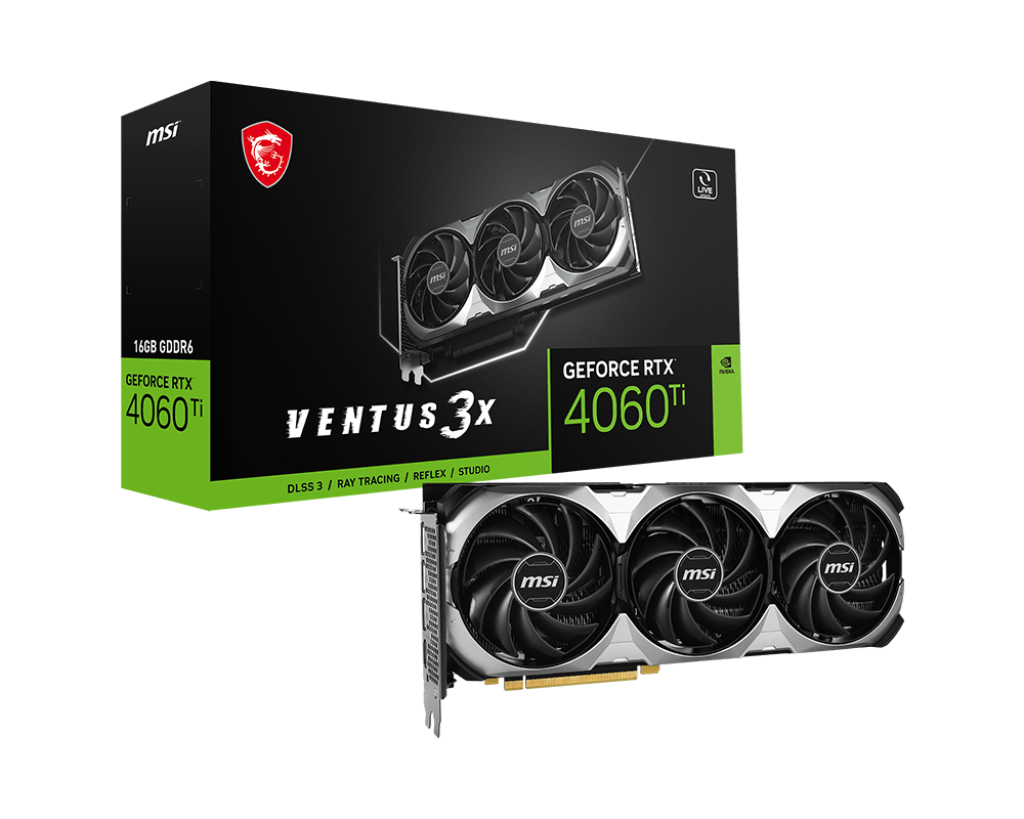 Видеокарта MSI GeForce RTX 4060 Ti Ventus 3X 16G