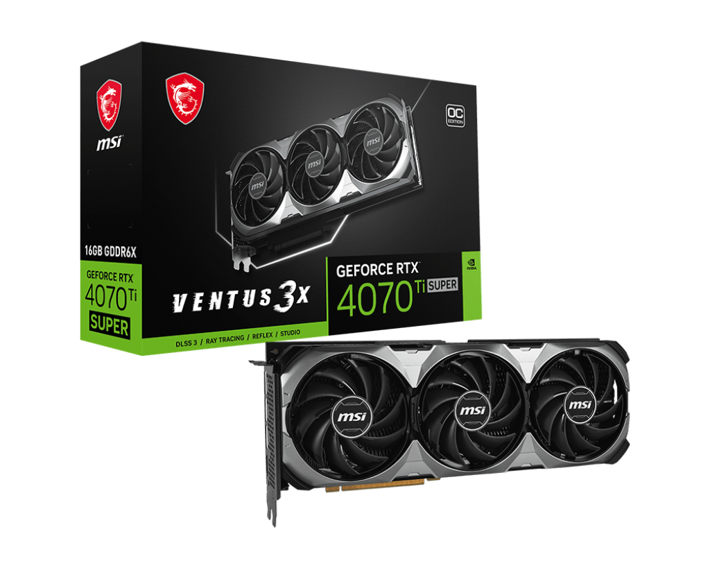 Видеокарта MSI GeForce RTX 4070 Ti Super 16G Ventus 3X OC