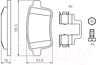 

Тормозные колодки Bosch, 0986494331