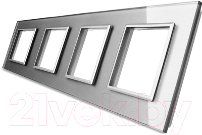 Рамка для выключателя Livolo BB-C7-SR/SR/SR/SR-15 (серый)