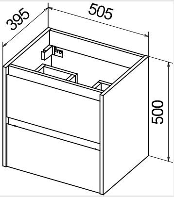 Тумба с умывальником BelBagno 39-500/390-2C-SO-CG + BB500/390ETL