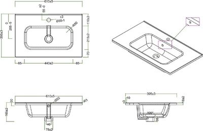 Тумба с умывальником BelBagno 39-600/390-2C-SO-RNN + BB600/390ETL