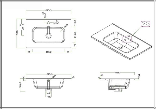 Тумба с умывальником BelBagno 39-600/390-2C-SO-PP + BB600/390ETL