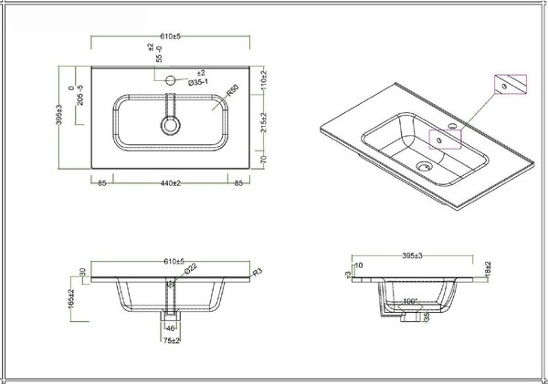 Тумба с умывальником BelBagno 39-600/390-2C-SO-CG + BB600/390ETL
