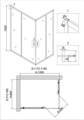 Душевой уголок Niagara NG-6610-08 120x80x195 (прозрачное стекло)