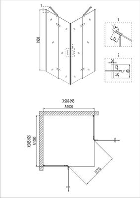 Душевой уголок Niagara NG-6814-08 100x100x195 (черный/прозрачное стекло)