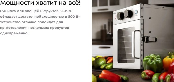 Сушильный шкаф для овощей и фруктов Kitfort КТ-4902