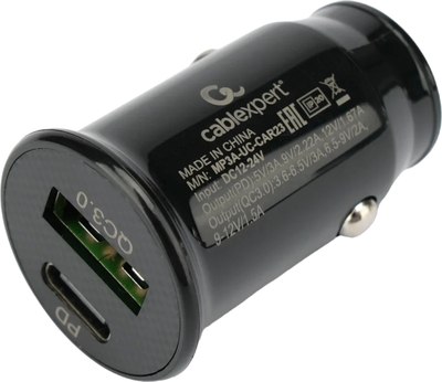 Адаптер питания автомобильный Cablexpert MP3A-UC-CAR23 (черный) - 