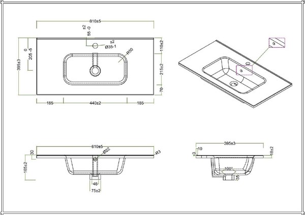 Тумба с умывальником BelBagno 39-800/390-2C-SO-PP + BB800/390ETL