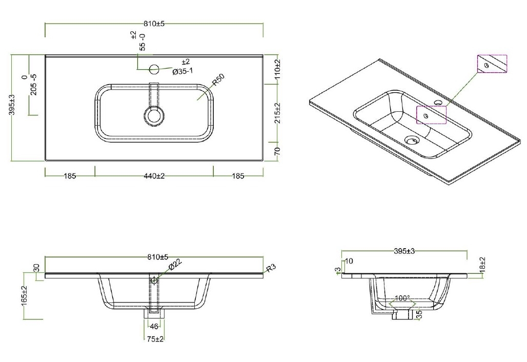 Тумба с умывальником BelBagno 39-800/390-2C-SO-BL-P + BB800/390ETL