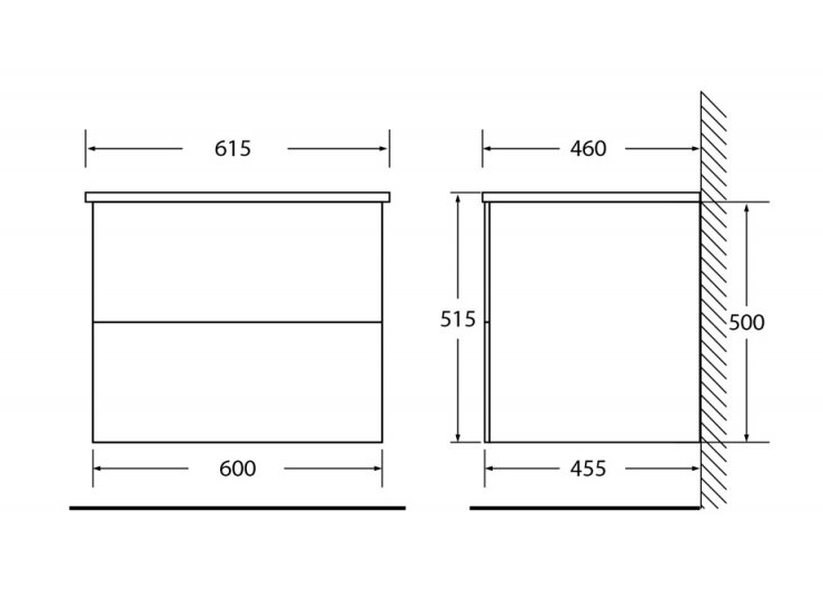 Тумба с умывальником BelBagno Etna-600-2C-SO-RN-P + BB600ETL