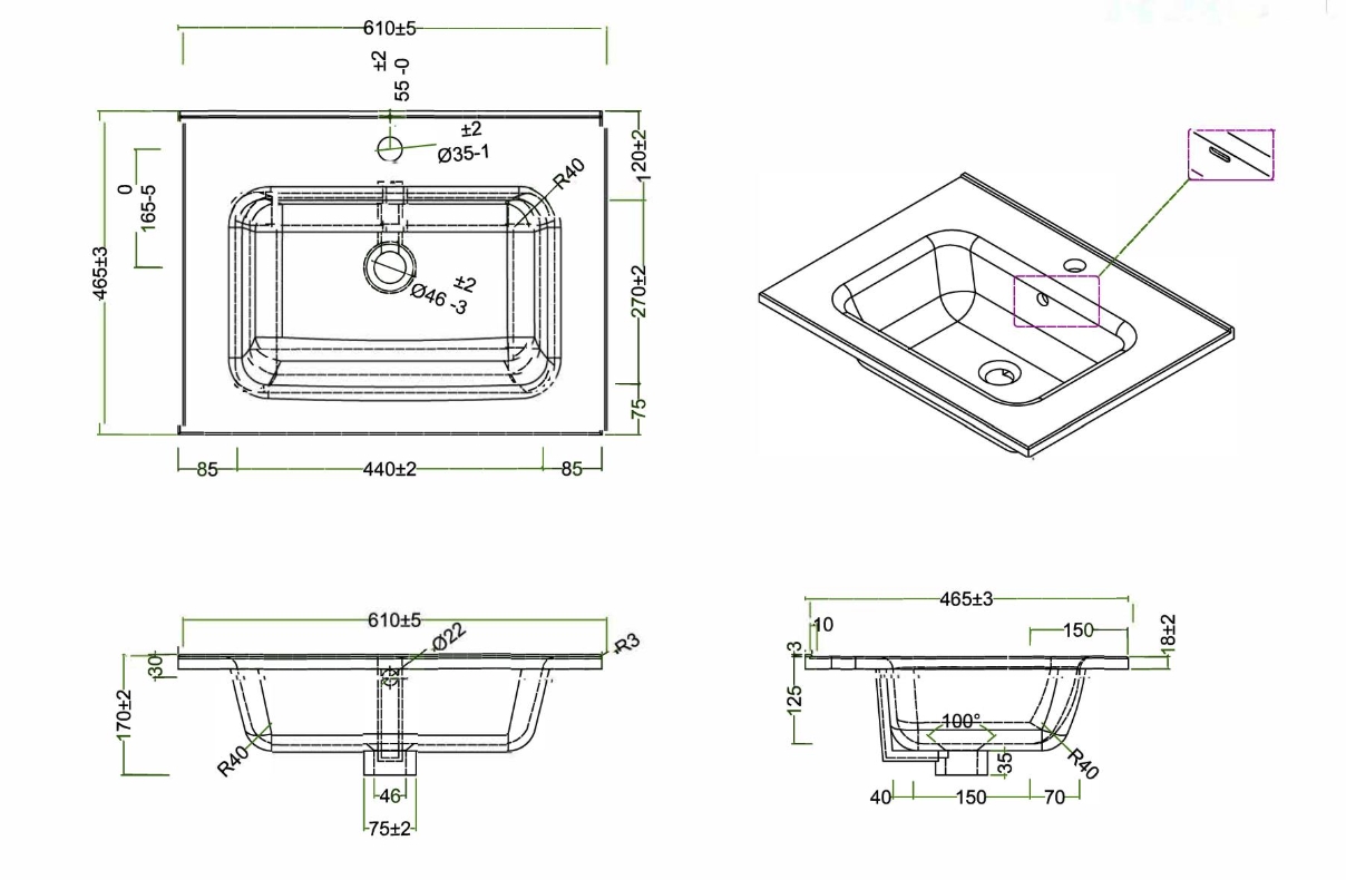 Тумба с умывальником BelBagno Kraft-600-2C-SO-BO + BB600ETL