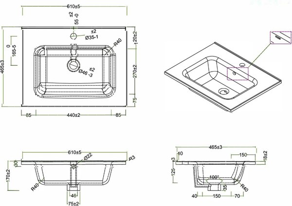 Тумба с умывальником BelBagno Kraft-600-2C-SO-RNN + BB600ETL