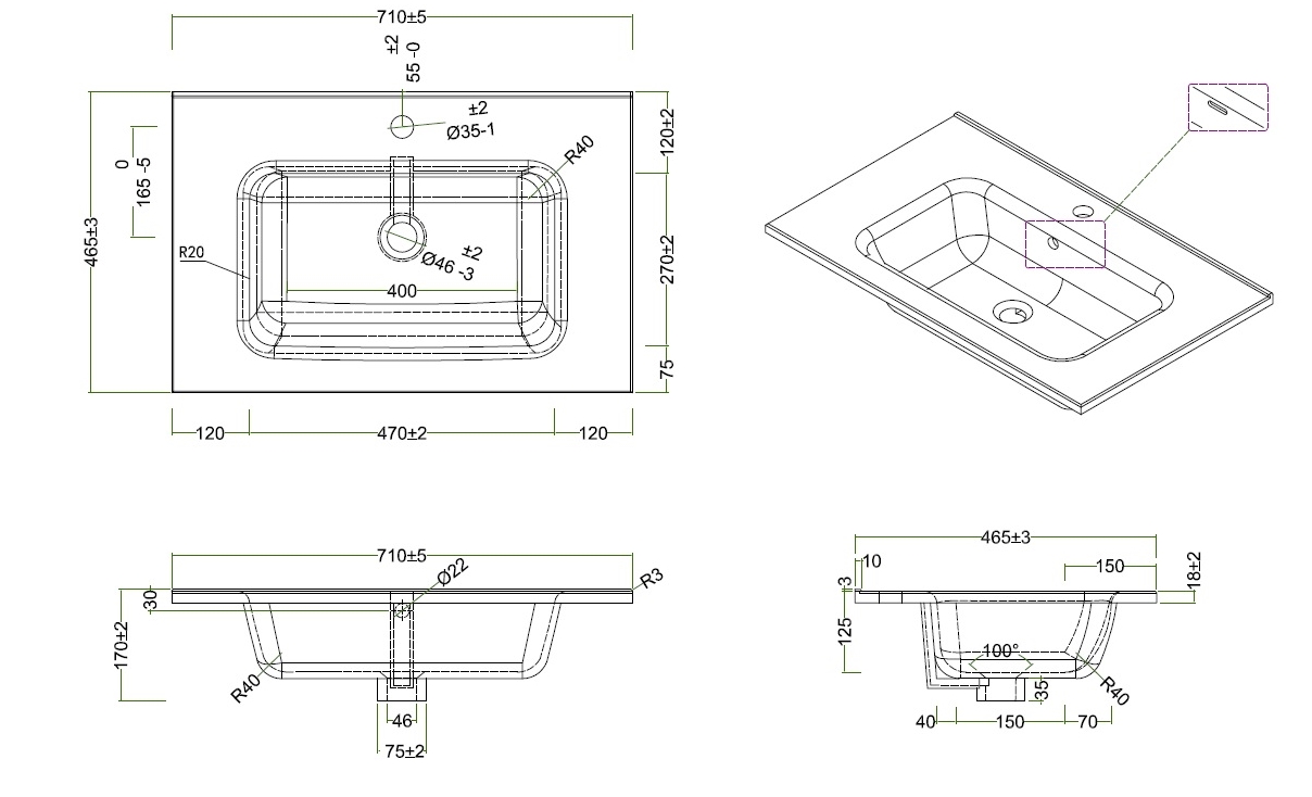 Тумба с умывальником BelBagno Etna-700-2C-SO-BL-P + BB700ETL