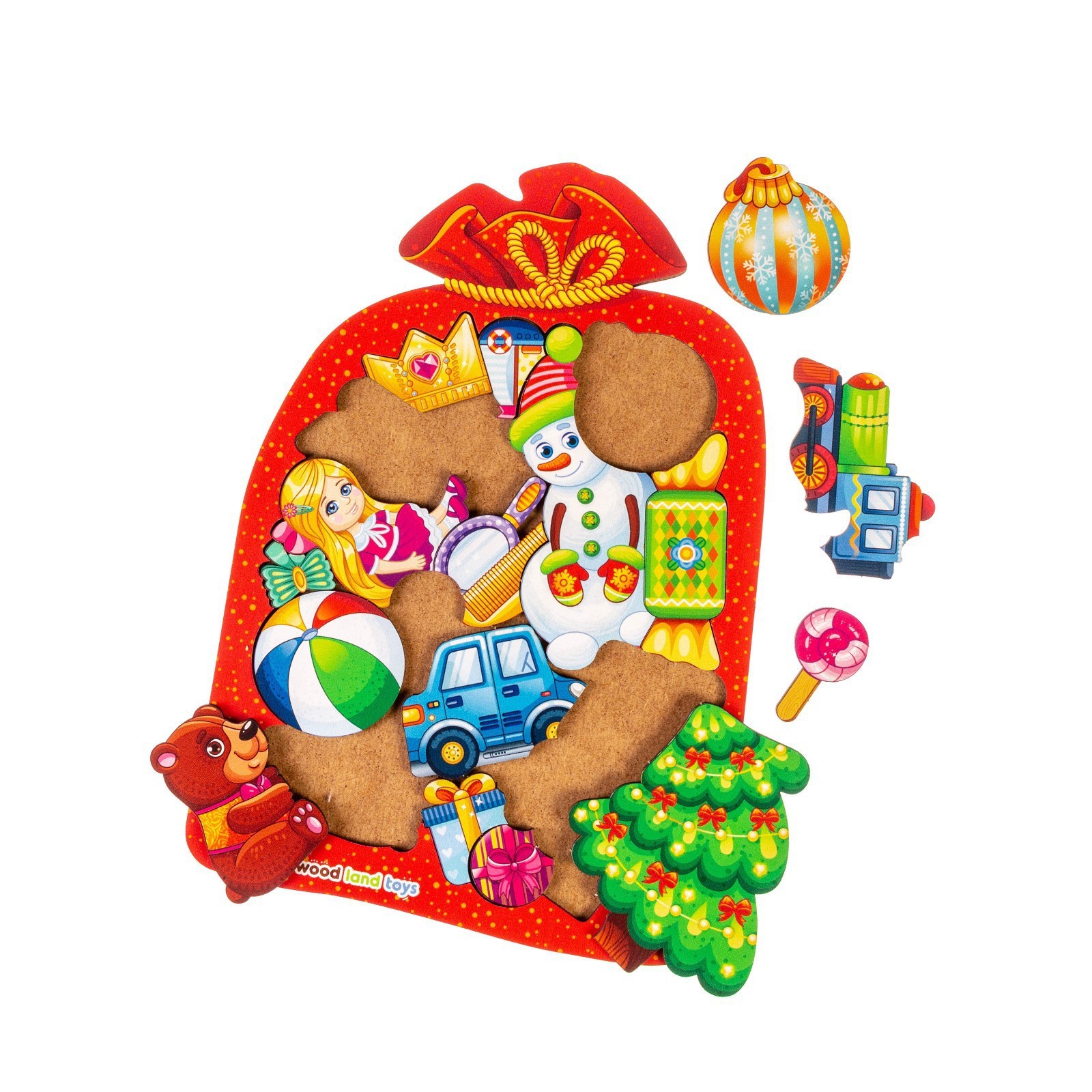Развивающая игра WoodLand Toys Мешок с подарками. Пазл / 9293897 — фото 2