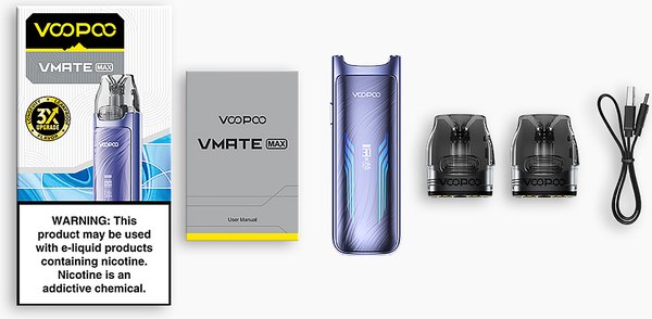 Электронный парогенератор VooPoo Vmate Max 1200mAh (3мл, черный)