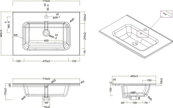 Тумба с умывальником BelBagno Kraft-700-2C-SO-CG + BB700ETL