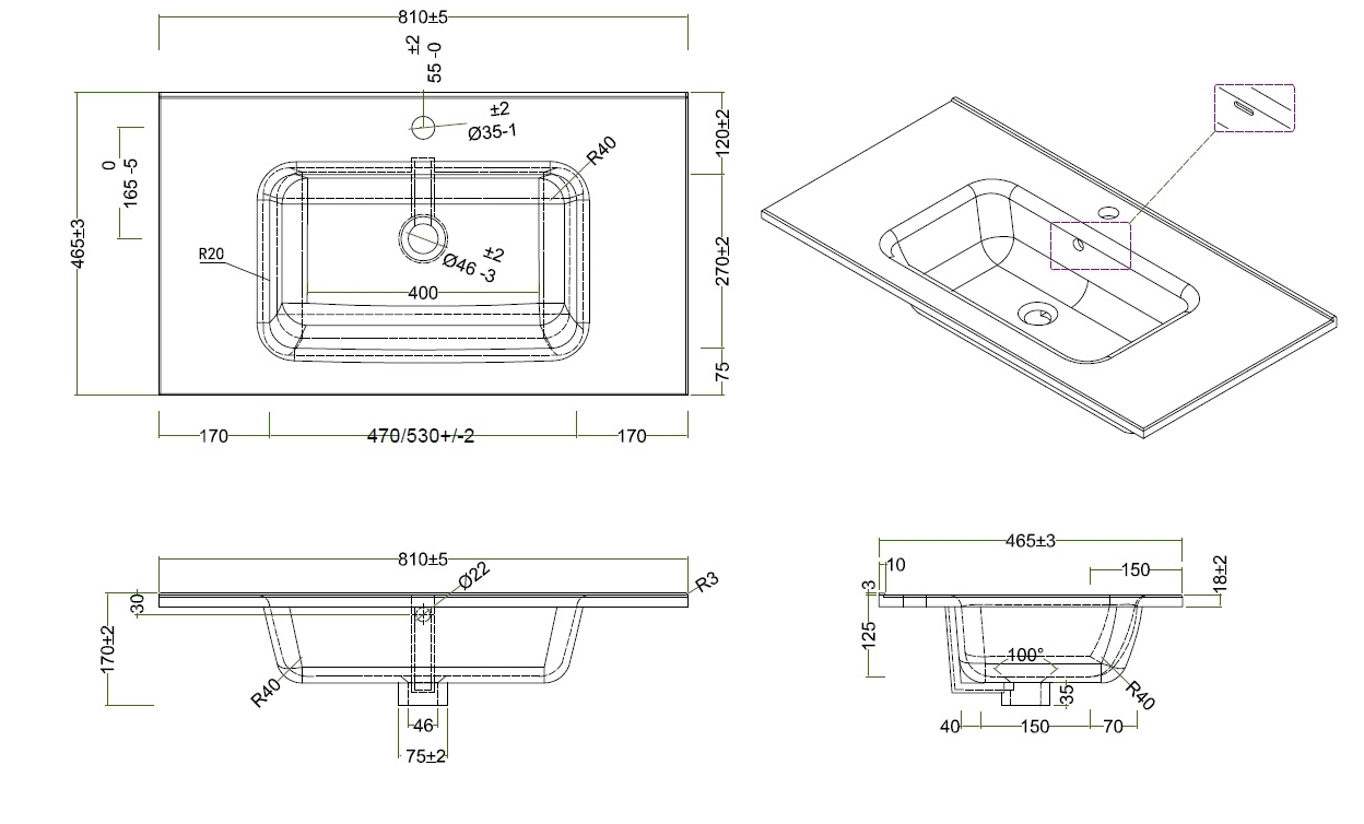 Тумба с умывальником BelBagno Etna-800-2C-SO-BL-P + BB800ETL