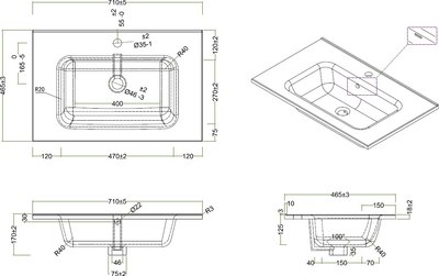 Тумба с умывальником BelBagno Etna-700-2C-SO-WO-P + BB700ETL