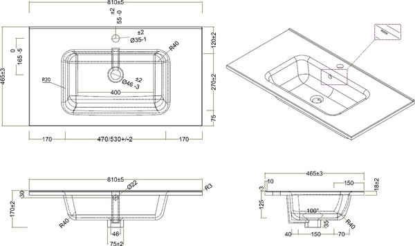 Тумба с умывальником BelBagno Kraft-800-2C-SO-RNN + BB800ETL