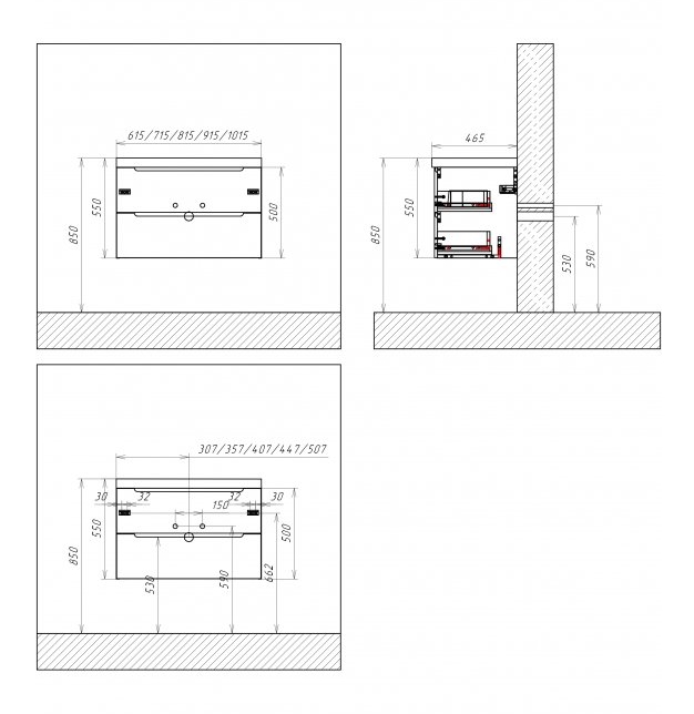 Тумба с умывальником BelBagno Etna-900-2C-SO-WO-P + BB900ETL