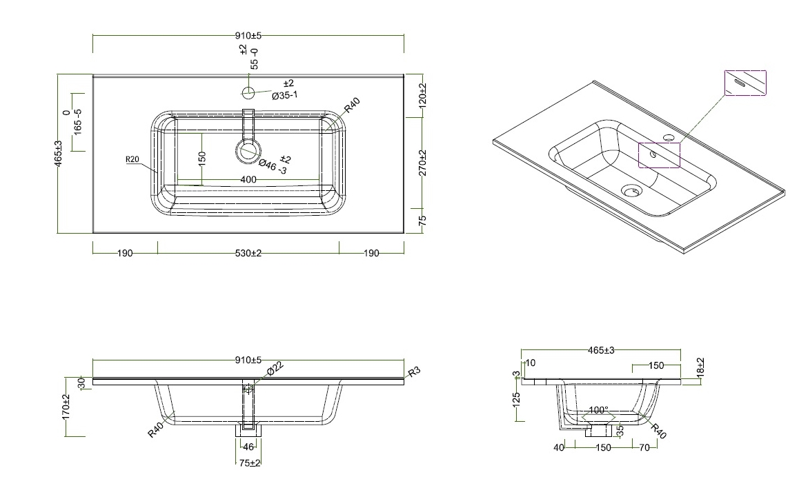 Тумба с умывальником BelBagno Etna-900-2C-SO-WO-P + BB900ETL