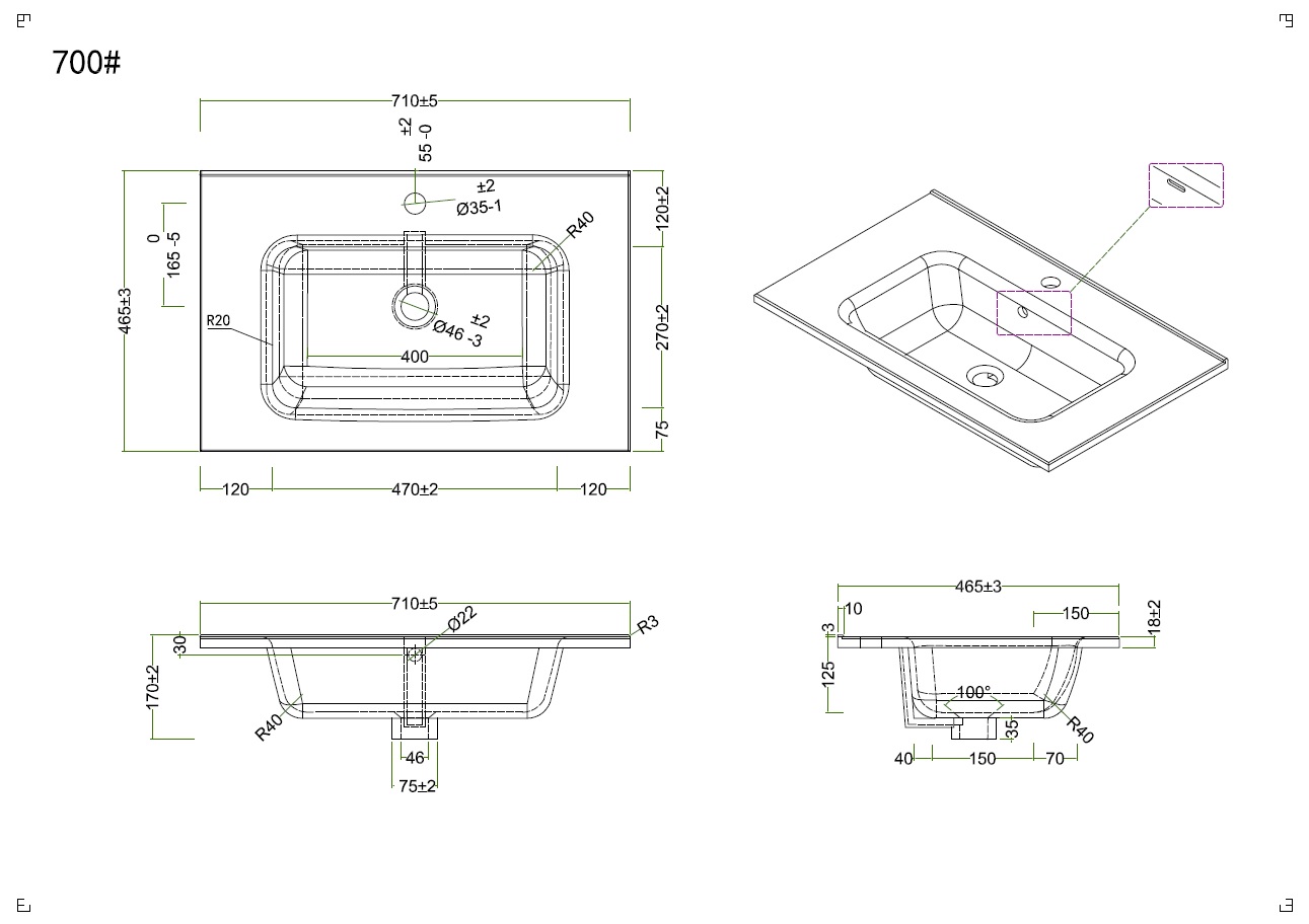 Тумба с умывальником BelBagno KRAFT-700-2C-SO-RT + BB700ETL