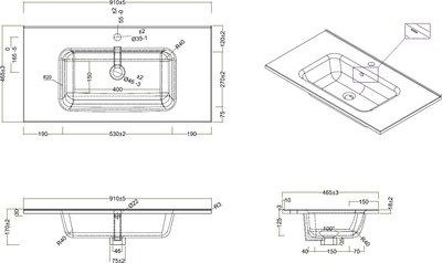 Тумба с умывальником BelBagno KRAFT-900-2C-SO-RNN + BB900ETL