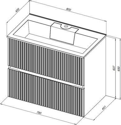 Тумба с умывальником Aquanet Джейн 80 Flat / 332539 (маренго)