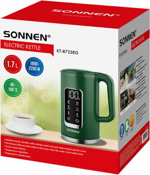 Электрочайник Sonnen KT-8723EG / 454689 (изумрудный)