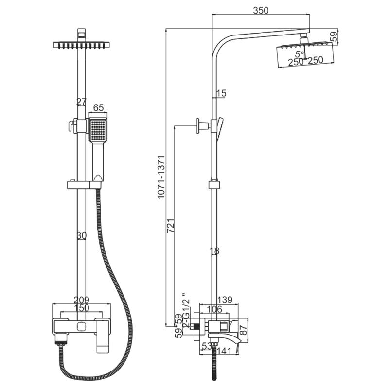 Душевая система Ledeme L72417B-1