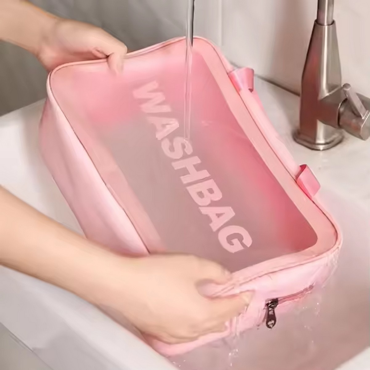 Косметичка Kristaller Washbag Rectangular Big / 25073 (розовый) — фото 4