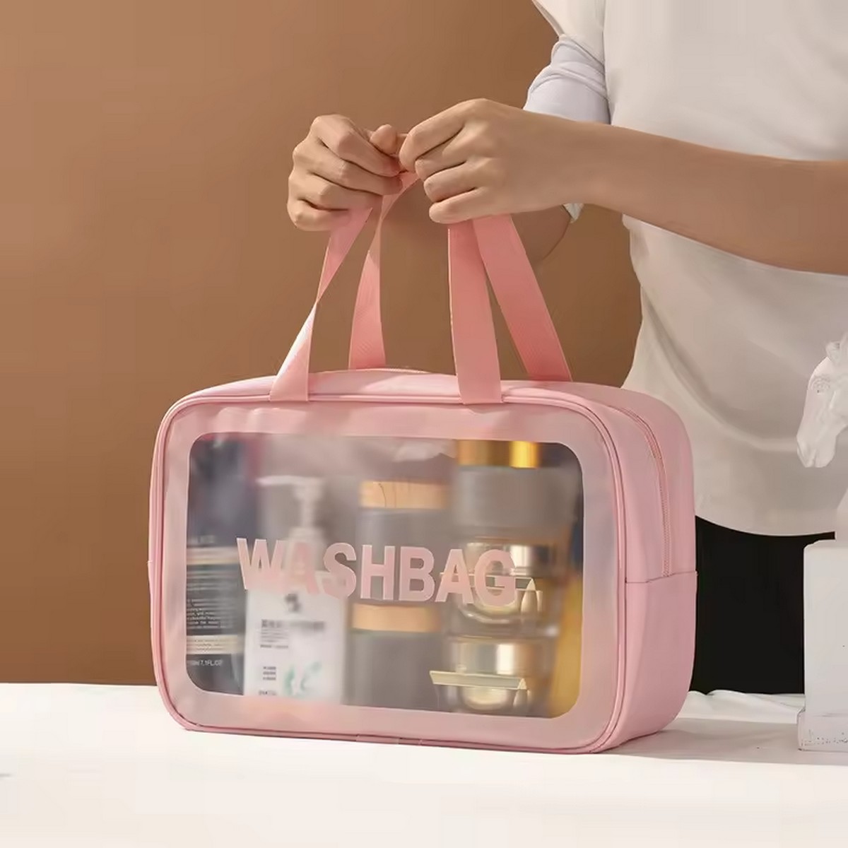 Косметичка Kristaller Washbag Rectangular Big / 25073 (розовый) — фото 5