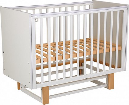Детская кроватка Polini Kids Simple 342 с маятником / 0003168-17 (белый/натуральный)