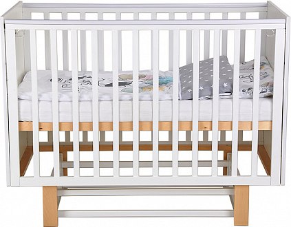 Детская кроватка Polini Kids Simple 342 с маятником / 0003168-17 (белый/натуральный)