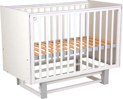 Детская кроватка Polini Kids Simple 342 с маятником / 0003168-16 (белый/серый)