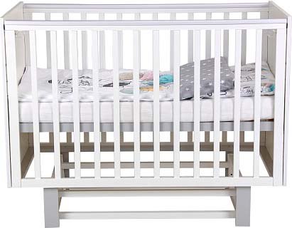 Детская кроватка Polini Kids Simple 342 с маятником / 0003168-16 (белый/серый)