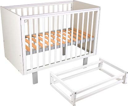 Детская кроватка Polini Kids Simple 342 с маятником / 0003168-16 (белый/серый)
