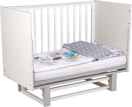Детская кроватка Polini Kids Simple 342 с маятником / 0003168-16 (белый/серый)
