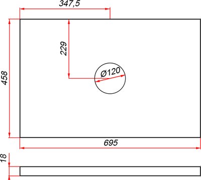 Столешница для ванной ЗОВ CLDSP18A695458C1 (аттик)