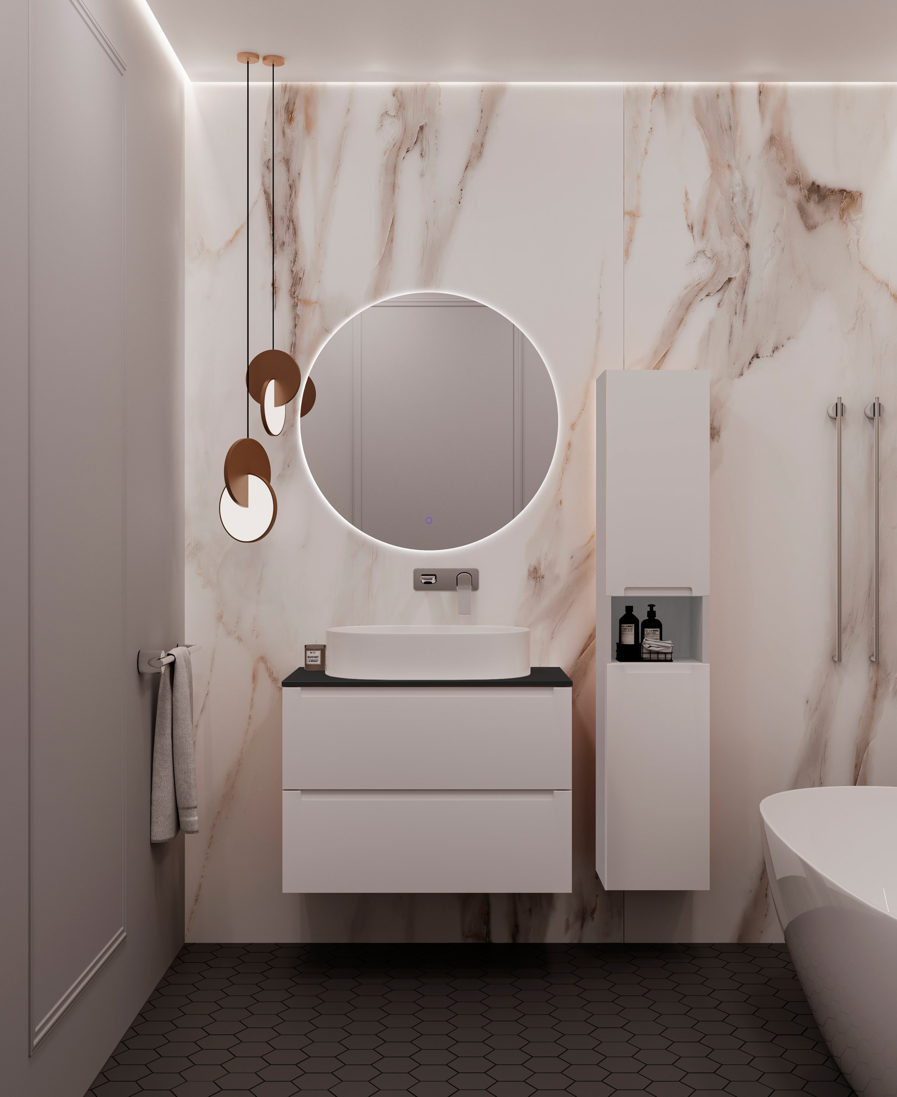 Столешница для тумбы в ванную ЗОВ CLDSP18H595458C1 (антрацит) — фото 3
