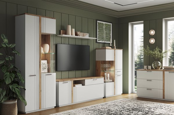 Полка Anrex Mateo 130 (белый/дуб наварра)