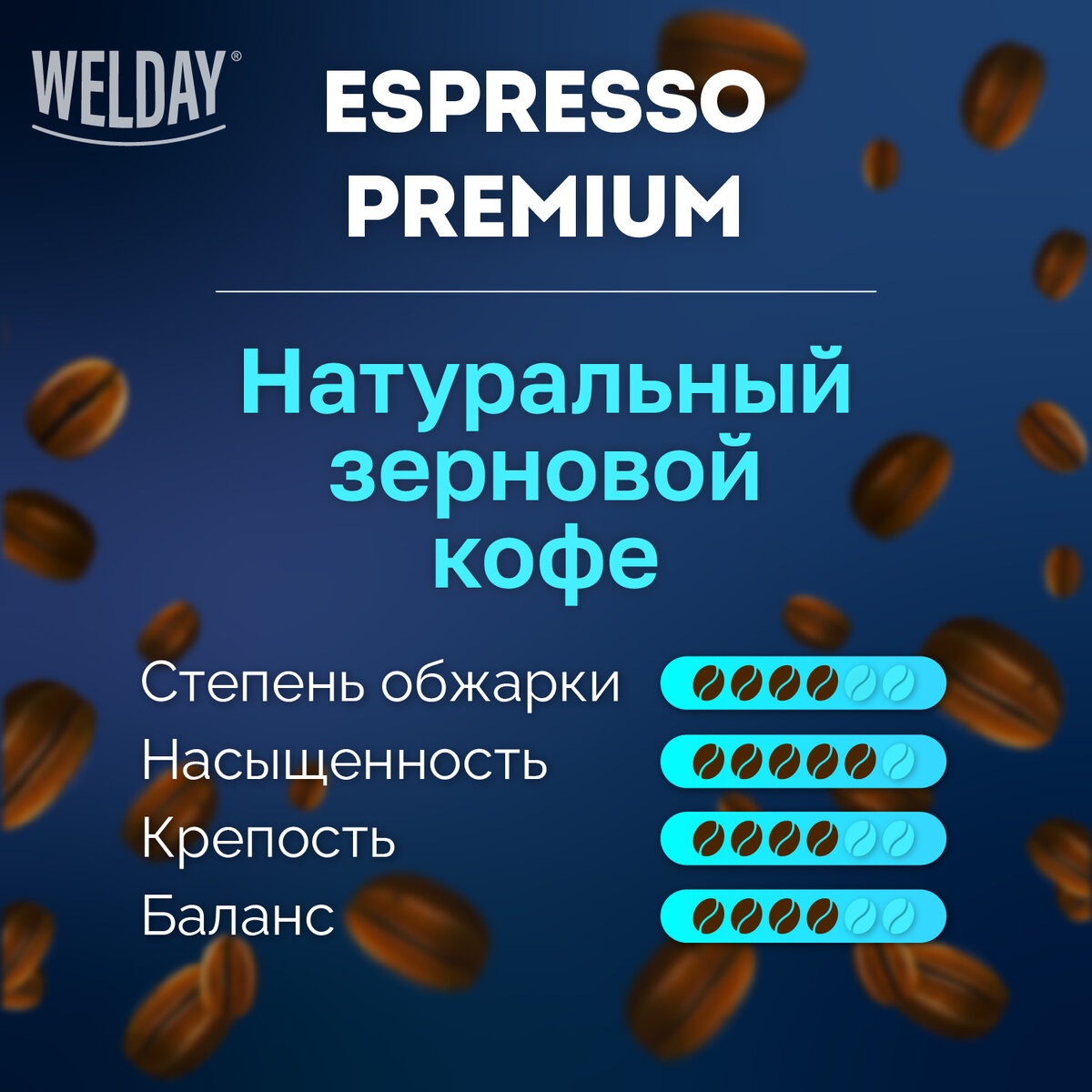 Кофе в зернах Welday Espresso Premium