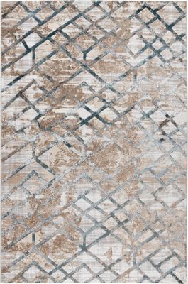 Ковер Radjab Carpet Бьянка Прямоугольник K551B / 8088RK-B (1.4x2, Cream Shirink/Blue Fdy)