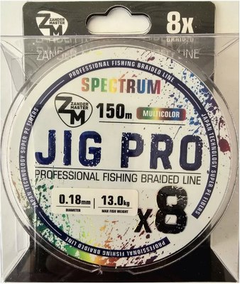 

Леска плетеная, Jig Pro 8X Multicolor 0.18мм